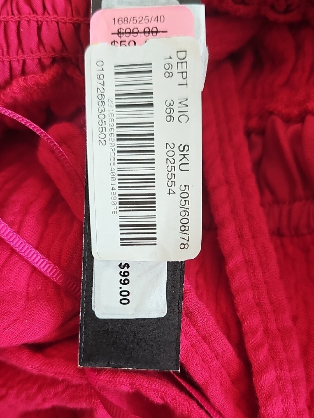 Steve Madden Cotton Gauze Pink Cranberry Halter V-Neck Midi Dress Women's Sz Med - Picture 11 of 11